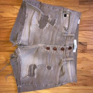 High waisted cream shorts